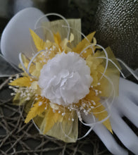 Load image into Gallery viewer, Yellow everlasting flowers corsage AB2164 - School formal, prom, graduation
