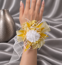 Load image into Gallery viewer, Yellow everlasting flowers corsage AB2164 - School formal, prom, graduation
