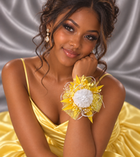 Load image into Gallery viewer, Yellow everlasting flowers corsage AB2164 - School formal, prom, graduation
