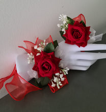 Load image into Gallery viewer, Bright red, green and white corsage &amp; buttonhole AB2165 - School formal, prom, graduation
