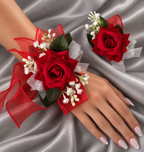 Load image into Gallery viewer, Bright red, green and white corsage &amp; buttonhole AB2165 - School formal, prom, graduation
