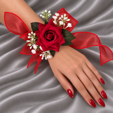 Load image into Gallery viewer, Bright red, green and white corsage &amp; buttonhole AB2165 - School formal, prom, graduation
