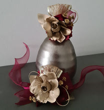 Load image into Gallery viewer, Burgundy and gold everlasting flowers corsage &amp; buttonhole AB2166 - School formal, prom, graduation
