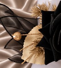 Load image into Gallery viewer, Black &amp; gold everlasting flowers corsage AB2167 - School formal, prom, graduation

