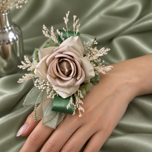Load image into Gallery viewer, Sage green everlasting flowers corsage AB2168 - School formal, prom, graduation
