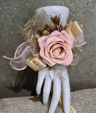 Load image into Gallery viewer, Blush &amp; gold everlasting flowers corsage AB2170 - School formal, prom, graduation
