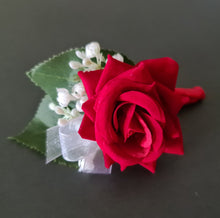 Load image into Gallery viewer, Bright red, green and white corsage &amp; buttonhole AB2172 - School formal, prom, graduation
