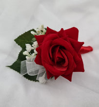 Load image into Gallery viewer, Bright red, green and white corsage &amp; buttonhole AB2172 - School formal, prom, graduation
