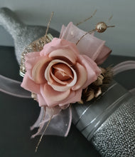 Load image into Gallery viewer, Blush &amp; gold everlasting flowers corsage AB2175 - School formal, prom, graduation
