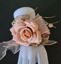 Load image into Gallery viewer, Blush &amp; gold everlasting flowers corsage AB2175 - School formal, prom, graduation
