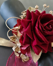 Load image into Gallery viewer, Burgundy and gold everlasting flowers corsage &amp; buttonhole AB2176 - School formal, prom, graduation
