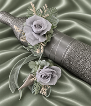 Load image into Gallery viewer, Gray and sage green preserved flowers corsage &amp; buttonhole AB2177 - School formal, prom, graduation
