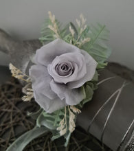 Load image into Gallery viewer, Gray and sage green preserved flowers corsage &amp; buttonhole AB2177 - School formal, prom, graduation
