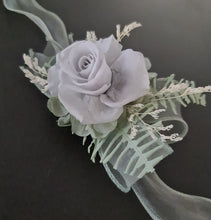 Load image into Gallery viewer, Gray and sage green preserved flowers corsage &amp; buttonhole AB2177 - School formal, prom, graduation
