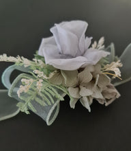 Load image into Gallery viewer, Gray and sage green preserved flowers corsage &amp; buttonhole AB2177 - School formal, prom, graduation
