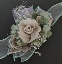 Load image into Gallery viewer, Gray sage green preserved flowers corsage &amp; buttonhole AB2179 - School formal, prom, graduation
