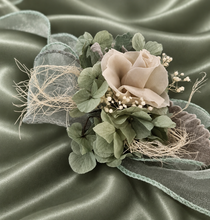 Load image into Gallery viewer, Gray sage green preserved flowers corsage &amp; buttonhole AB2179 - School formal, prom, graduation
