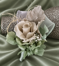 Load image into Gallery viewer, Gray sage green preserved flowers corsage &amp; buttonhole AB2179 - School formal, prom, graduation
