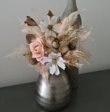 Load image into Gallery viewer, Everlasting flowers blush, champagne gold &amp; neutral cake topper AB2180
