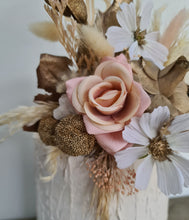 Load image into Gallery viewer, Everlasting flowers blush, champagne gold &amp; neutral cake topper AB2180
