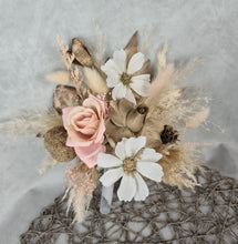 Load image into Gallery viewer, Everlasting flowers blush, champagne gold &amp; neutral cake topper AB2180
