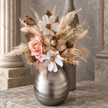 Load image into Gallery viewer, Everlasting flowers blush, champagne gold &amp; neutral cake topper AB2180

