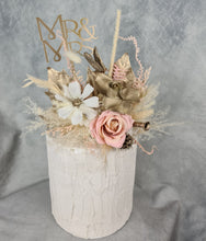Load image into Gallery viewer, Everlasting flowers blush, champagne gold &amp; neutral cake topper AB2182
