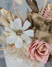 Load image into Gallery viewer, Everlasting flowers blush, champagne gold &amp; neutral cake topper AB2182
