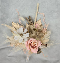 Load image into Gallery viewer, Everlasting flowers blush, champagne gold &amp; neutral cake topper AB2182
