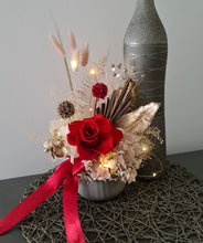 Load image into Gallery viewer, Preserved gift flowers red, blush &amp; gold w lights –  AB2183
