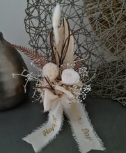 Load image into Gallery viewer, Mini white preserved peony in wooden pot –  AB2188
