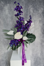 Load image into Gallery viewer, Singapore orchids &amp; anthurium flowers with lights flowers arrangement – AB2190
