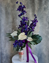 Load image into Gallery viewer, Singapore orchids &amp; anthurium flowers with lights flowers arrangement – AB2190

