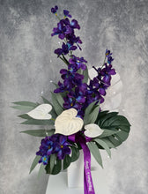 Load image into Gallery viewer, Singapore orchids &amp; anthurium flowers with lights flowers arrangement – AB2190
