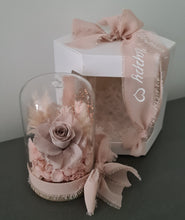 Load image into Gallery viewer, Mini glass flower dome w mini preserved nude rose –  AB2197
