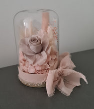 Load image into Gallery viewer, Mini glass flower dome w mini preserved nude rose –  AB2197
