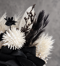 Load image into Gallery viewer, Black &amp; off-white everlasting flowers buttonhole AB2207 – Wedding, Prom, Graduation
