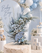 Load image into Gallery viewer, Its a Boy Preserved flowers blue Cake Topper
