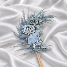 Load image into Gallery viewer, Its a Boy Preserved flowers blue Cake Topper
