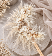 Load image into Gallery viewer, Happy Birthday Boho style neutral preserved flowers cake topper
