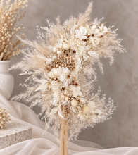 Load image into Gallery viewer, Happy Birthday Boho style neutral preserved flowers cake topper
