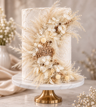 Load image into Gallery viewer, Happy Birthday Boho style neutral preserved flowers cake topper

