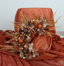 Load image into Gallery viewer, Rustic Floral cake hoop combination of preserved &amp; dry flowers
