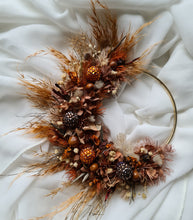 Load image into Gallery viewer, Rustic Floral cake hoop combination of preserved &amp; dry flowers
