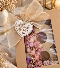 Load image into Gallery viewer, Preserved Everlasting flowers letter B - 15cm - Gold &amp; purple
