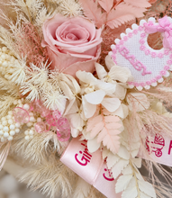 Load image into Gallery viewer, Welcome Baby girl preserved rose arrangement
