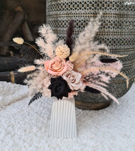 Load image into Gallery viewer, Floral cake topper in black, nude &amp; soft pink/peach tones
