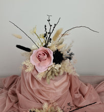 Load image into Gallery viewer, 2 x Floral cake topper in black, neutral &amp; soft pink tones
