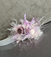 Load image into Gallery viewer, Violet, purple preserved &amp; dry flowers corsage
