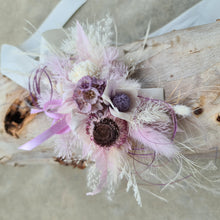 Load image into Gallery viewer, Violet, purple preserved &amp; dry flowers corsage
